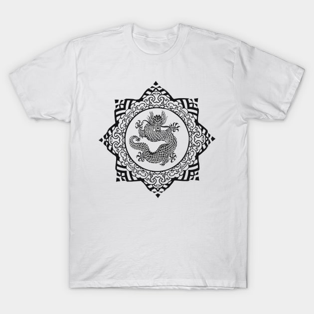 Black Dragon Star T-Shirt by Nuletto